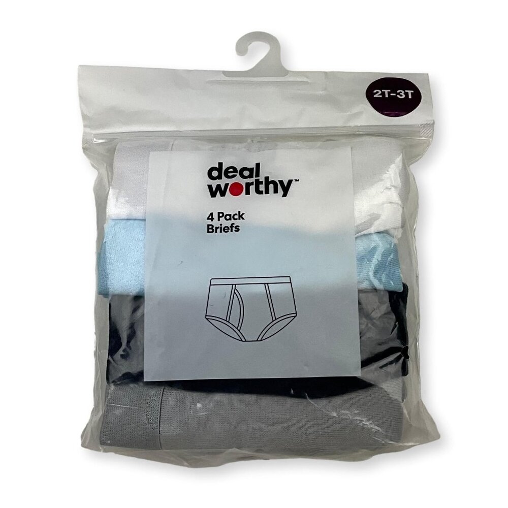 Toddler Boys' 4pk Briefs - Dealworthy™ 2T-3T: Pull-on, Knit Fabric